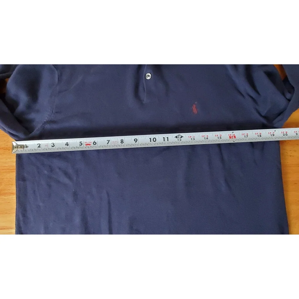Vintage Polo Ralph Lauren Pima Cotton Italian Yarn Mens Medium Navy Blue Sweater